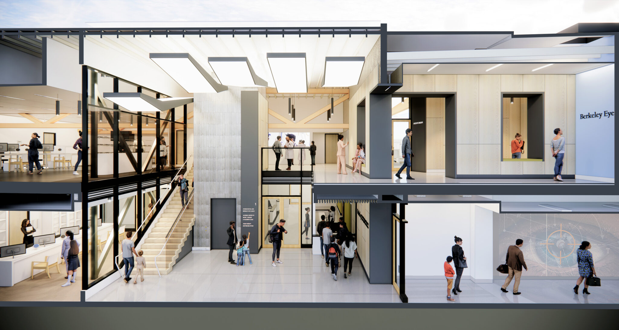 New Emeryville Satellite Campus Cross-section of the new optometry clinic in Emeryville.