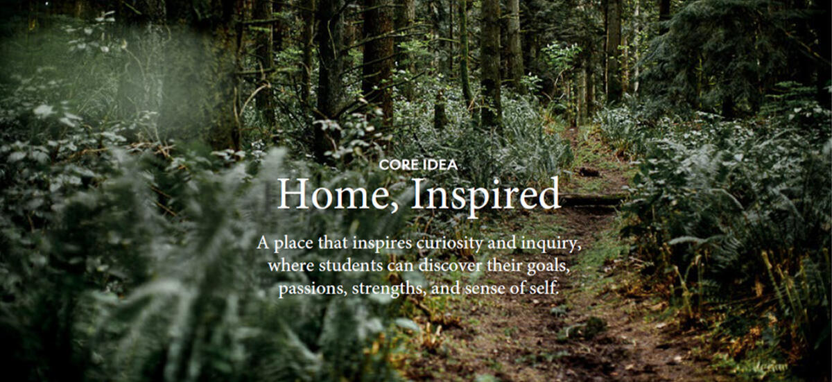 Core idea: home inspired. A place that inspires curiosity and inquiry.