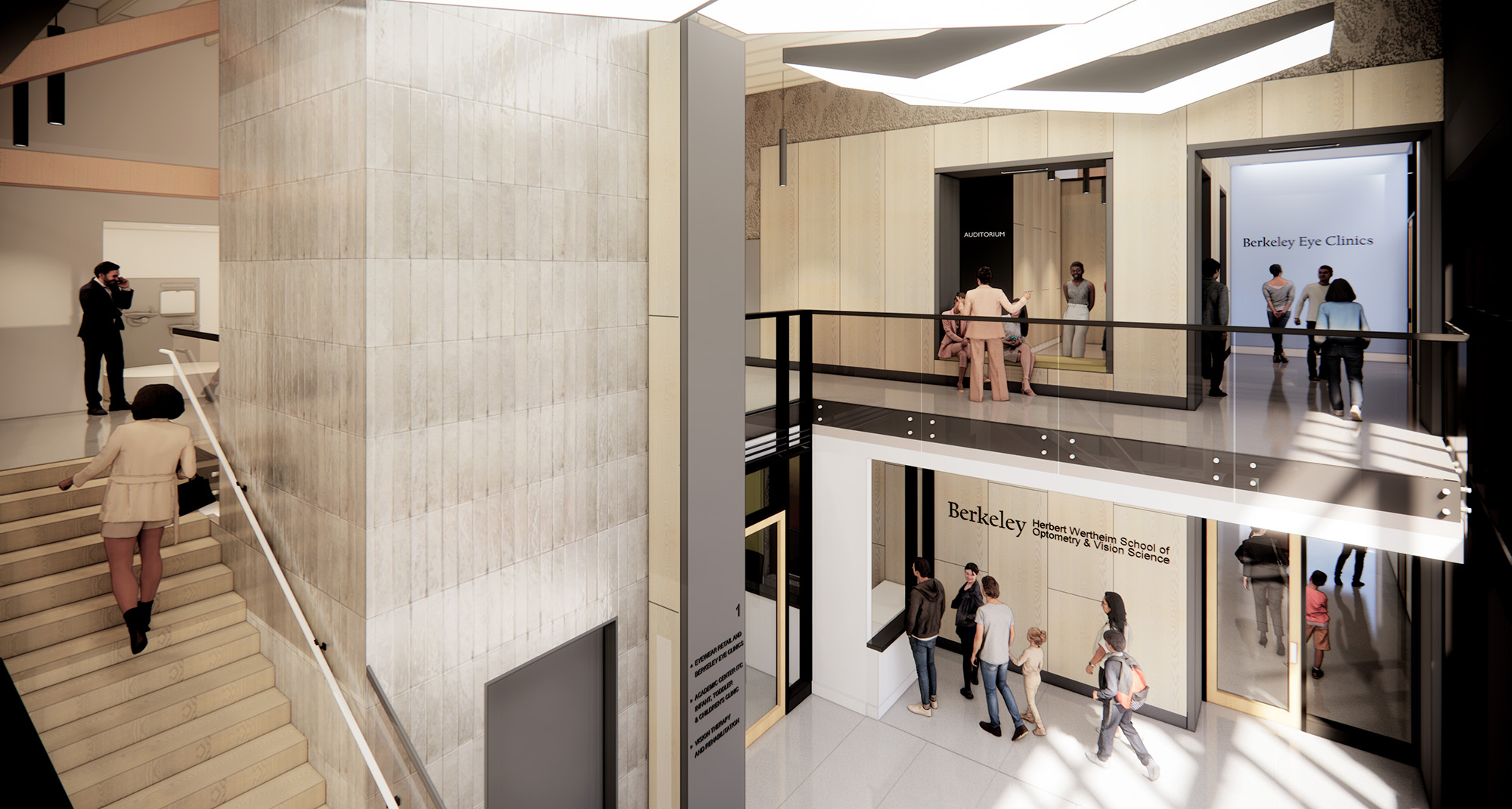 New Emeryville Satellite Campus Drawing of people walking around the interior of the new clinic.